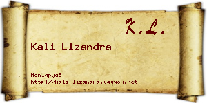 Kali Lizandra névjegykártya
